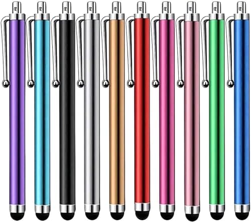 Stylet [10 Pack] Stylets Universels Capacitifs à Écran Tactile pour Tablettes, iPad Mini, iPad Pro, iPad Air, Smartphones, Samsung Galaxy - Plusieurs Couleurs