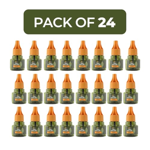Image of Tru Nature Herbal Mosquito Repellent Liquid Refill 45 ML - Pack of 24 | Fit for All Machines | Paediatrician Certified | Effective for 45 Nights | Plant Based | Chemical Free