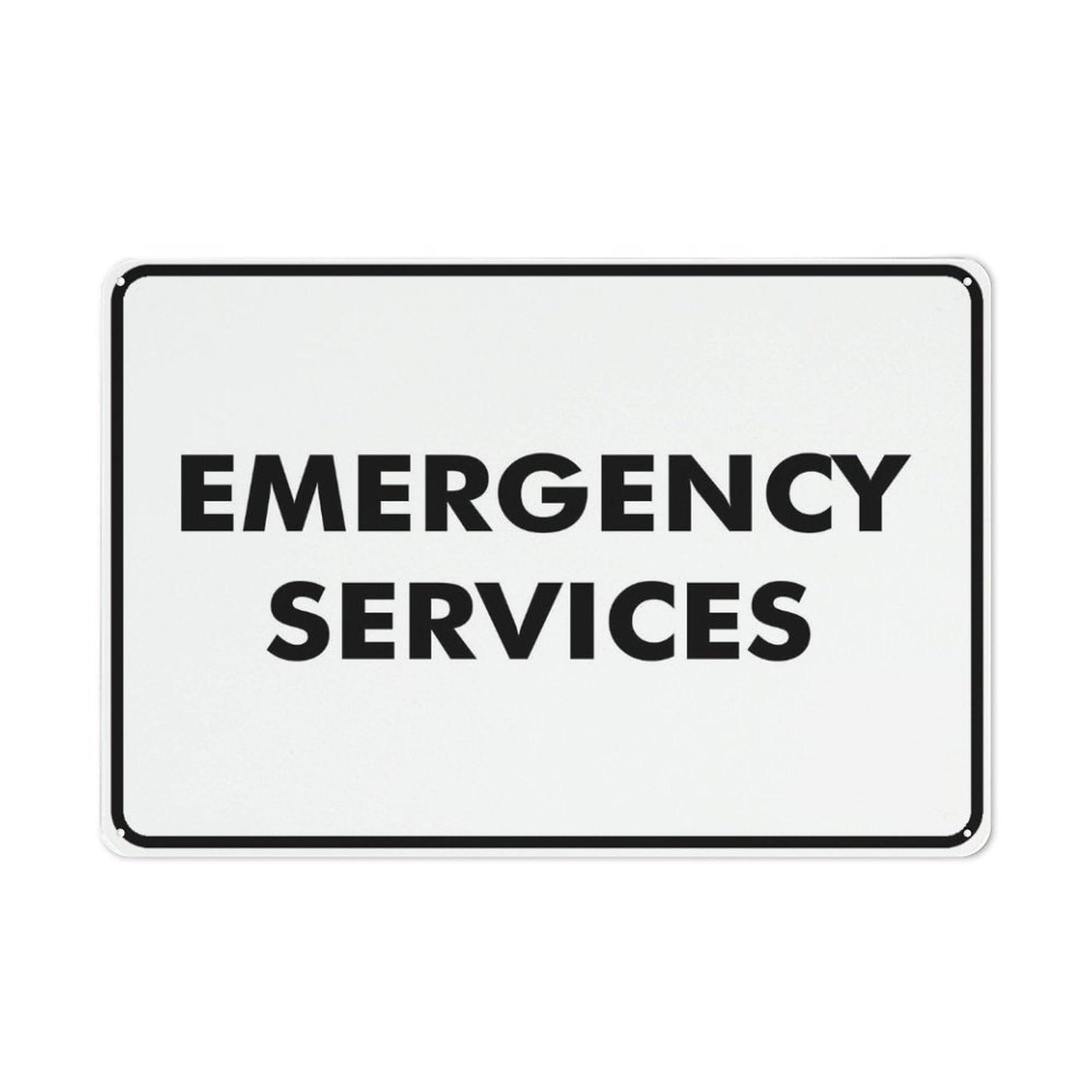 Peiyeety A08 Emergency Services Sign 12X16 Inches Rust Free Aluminum Signs Outdoor, Metal Tin Sign For Home, Business, Yard