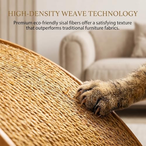 Image of Wobble Ball Cat Scratcher Interactive Sisal Rotating Toy Track Arch Bridge Stand Indoor Kittens Enrichment Exercise Durable Wood Playful Training Natural Climbing Pet for Daily Activity(Small)