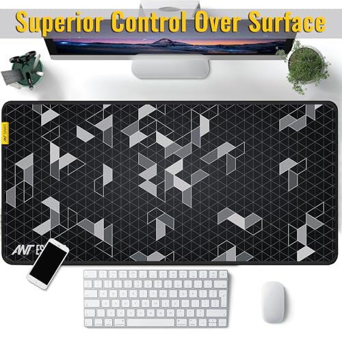 Image of Ant Esports Pyramid Mouse Pad Gaming Mouse Pad Extended Mouse Mat (35.4*15.74*2mm) for Mouse Keyboard with Stitched Edges Waterproof Non-Slip Base Mousepads for Office Home Shop Gaming Extra Large