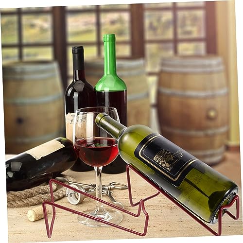 2pcs Compact Iron Wine Bottle Holder Stylish Countertop miniatura 2