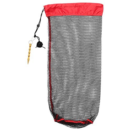 VANZACK Drawstring Fishing Net, Nylon Fish Guard Basket, Foldable Mesh Net for Small Fish, Crayfish, Shrimp, Crab, Portable and Easy to Clean, 31.49 X 13.77 Inches, Multi-Color