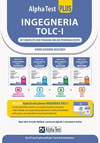 Produttore: Alpha Test Alpha Test PLUS Ingegneria TOLC-I. Kit Completo di Preparazione con Training On Line Personalizzato