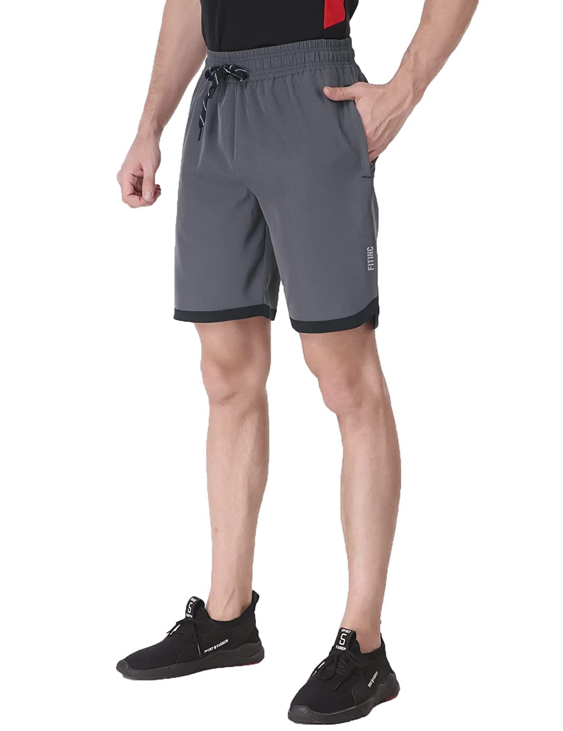 fitinc N.S Lycra Shorts for Men with Zipper Pockets & Knee Design-picture-18