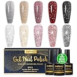Duradero y Duradero: El esmalte de uñas de gel neutro y brillante está hecho de resina 100% natural, 9 ingredientes no tóxicos, bajo olor, sin daño a la piel y completamente seguro para las uñas