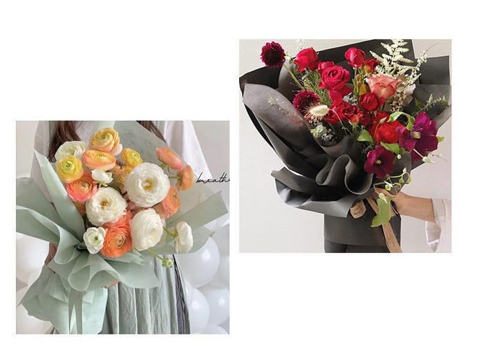 40 Fogli Carta Floreale Coreana - Impermeabile, Per Bouquet, Regali, 17,7x23,6 Cm, Colore Latte - Foto 2