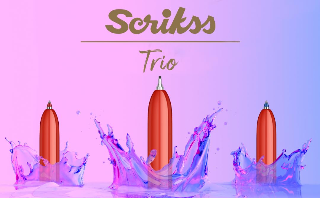 Scrikss Trio 93 Chrome Multi Pen | Penna 3 in 1 | Penna a sfera e matita mina 0,5 mm | finiture cromate | Meccanismo girevole a 360 gradi