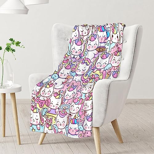 Unicorn Blanket Gifts - 50"x60" Cute Throw for Girls & Women - Pink Soft Fuzzy Blankets for Bed, Couch & Living Room