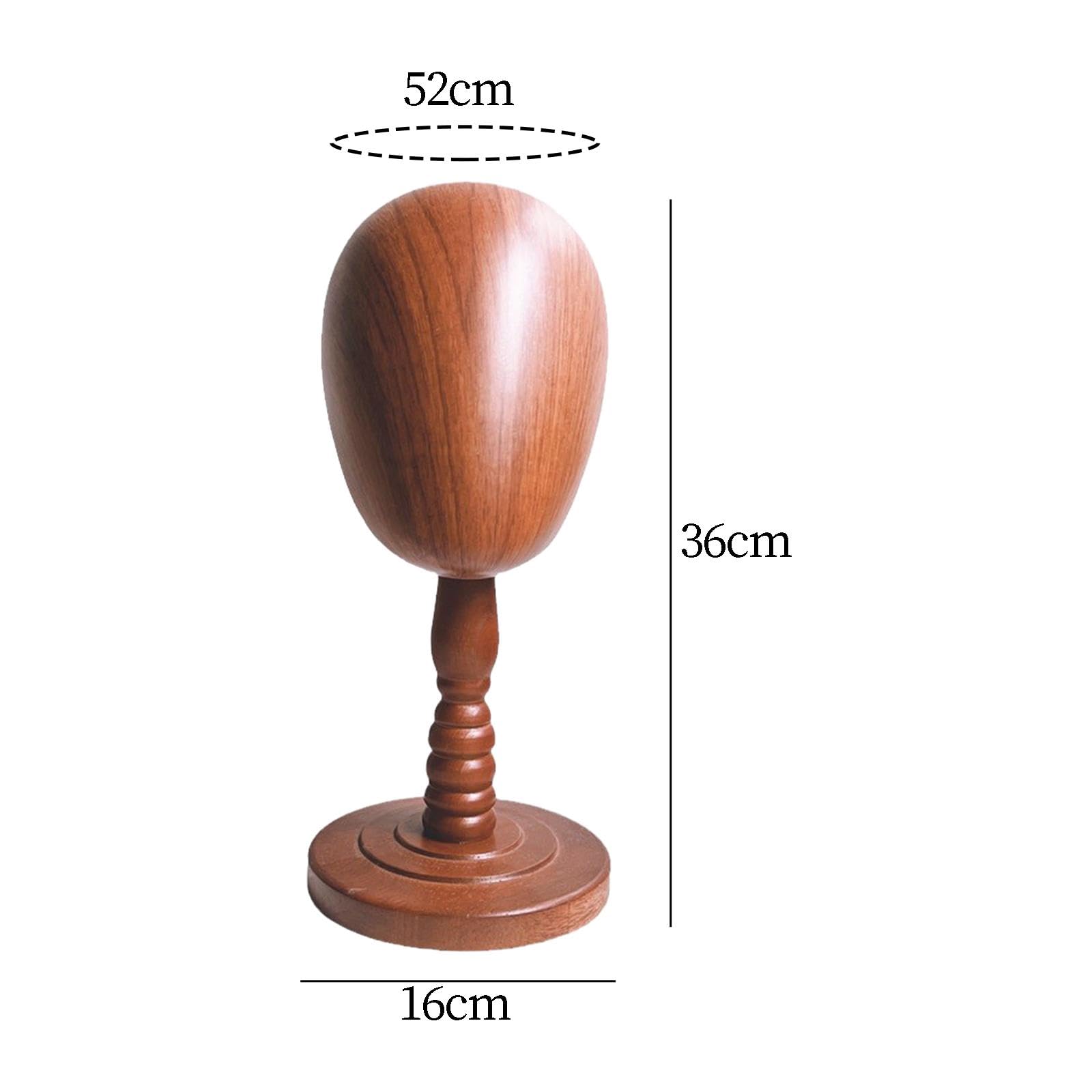 Colcolo Testa di manichino in legno modello cappello posticci espositore altezza 36 cm materiale legno