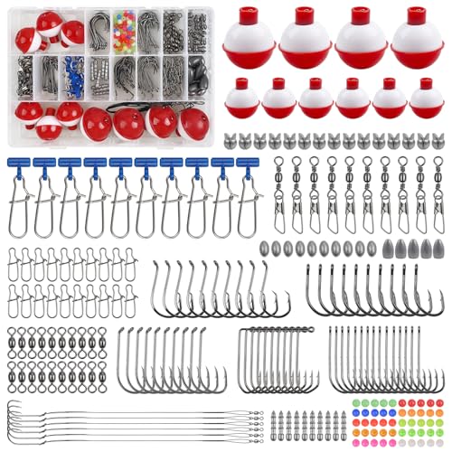 220pcs Fishing Bobbers Tackle Kit Beginners Fishing Kit