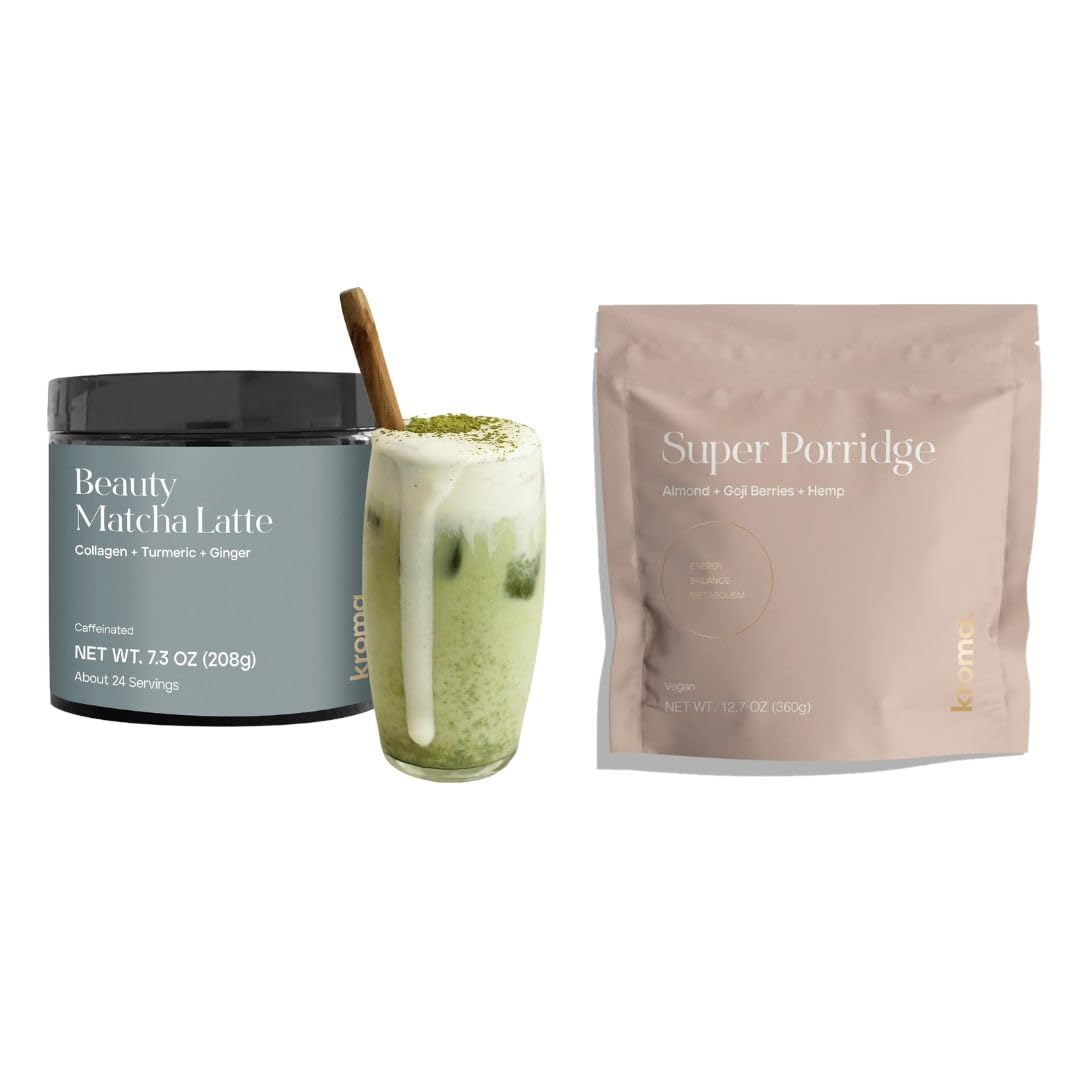 Kroma Morning Ritual Bundle Ceremonial Grade Matcha Super Porridge Clean Energy Whole Food Nutrition for a Powerful Start