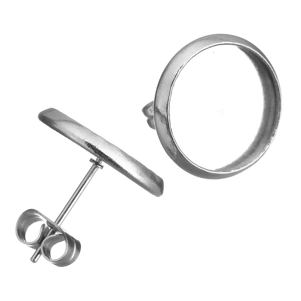 Basi per Orecchini Acciaio Fondello 10mm