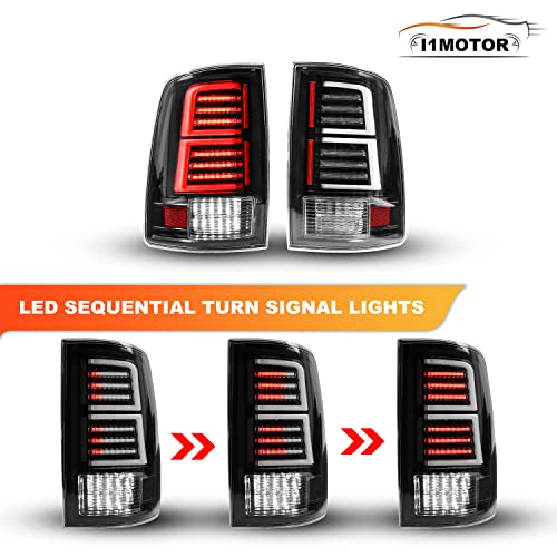 I1Motor L: CH2818124; R: CH2819124 Full Led Tail Lights For 2009-2018 Dodge Ram 1500 2500 3500 Taillights Car Rear Sequential Drl Turn Signal Light Automotive Brake Lamps Assembly Replacement Driver Passenger Side Glossy Black thumb #5