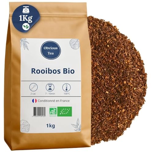 Rooibos Nature Bio en vrac sachet de 1 kg pour 500 tasses d'infusion vegan