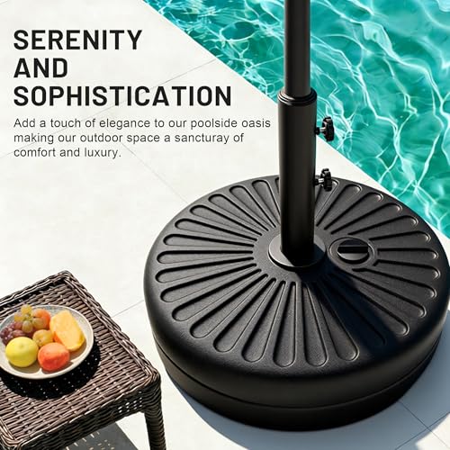 AreShark 81.5lb Max Capacity Patio Umbrella Stand, Outdoor Umbrella Base Water Filled Stand, Market Patio Outdoor Heavy Duty Umbrella Holder (Black) - Thumbnail 3