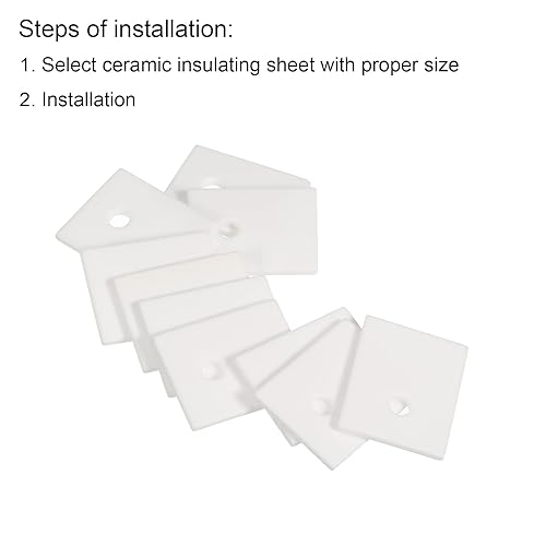 Miniatura 5 de PATIKIL Hoja de refrigeración de lámina de cerámica de alúmina, 10 piezas de agujero de 0.138in de alta dureza para transistor MOS de 0.984 x 0.787