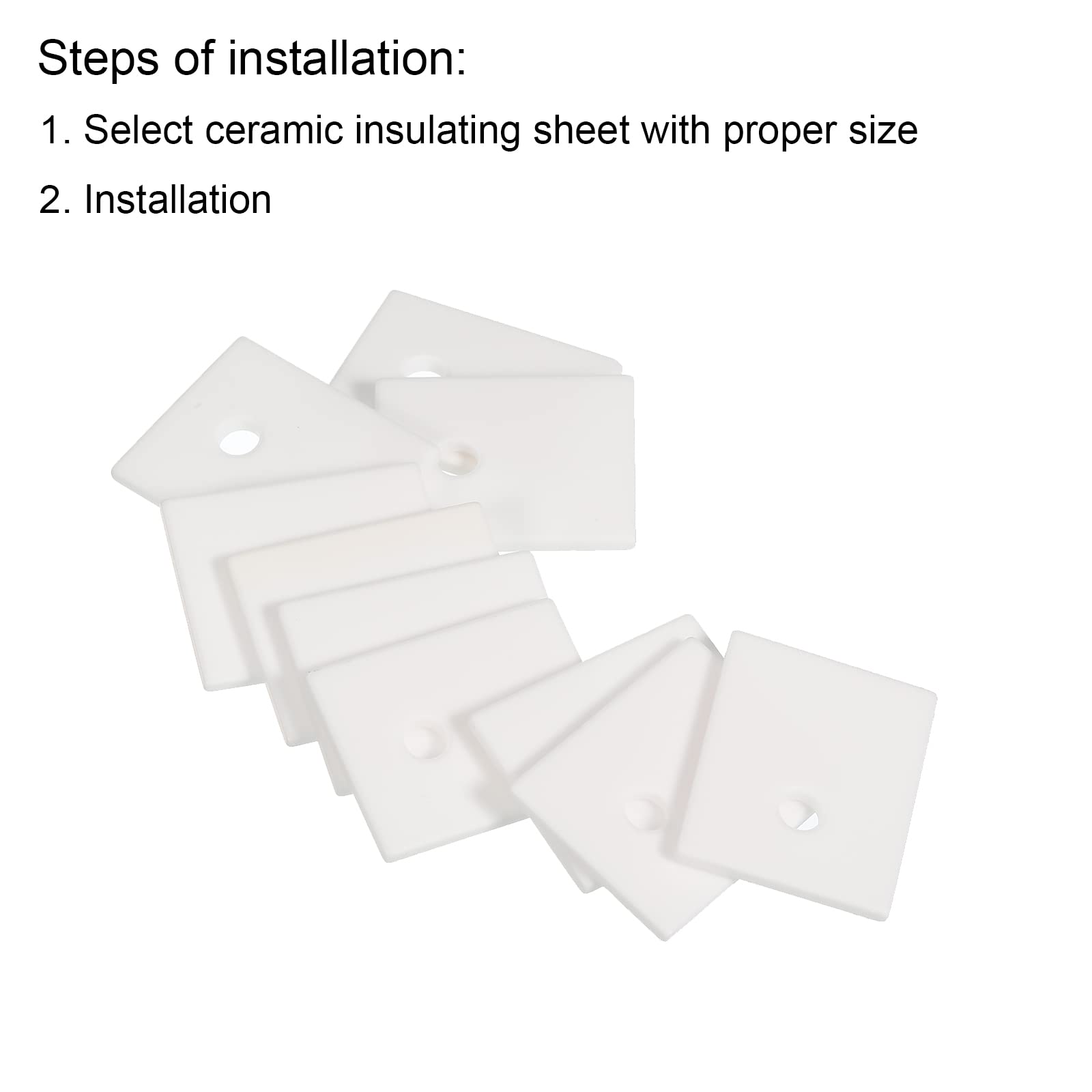 PATIKIL Allumina Ceramica Lastra Raffreddamento Imbottitura Isolante 10pz 3.5mm Foro Alta Durezza per MOS Transistor 25x20x2mm