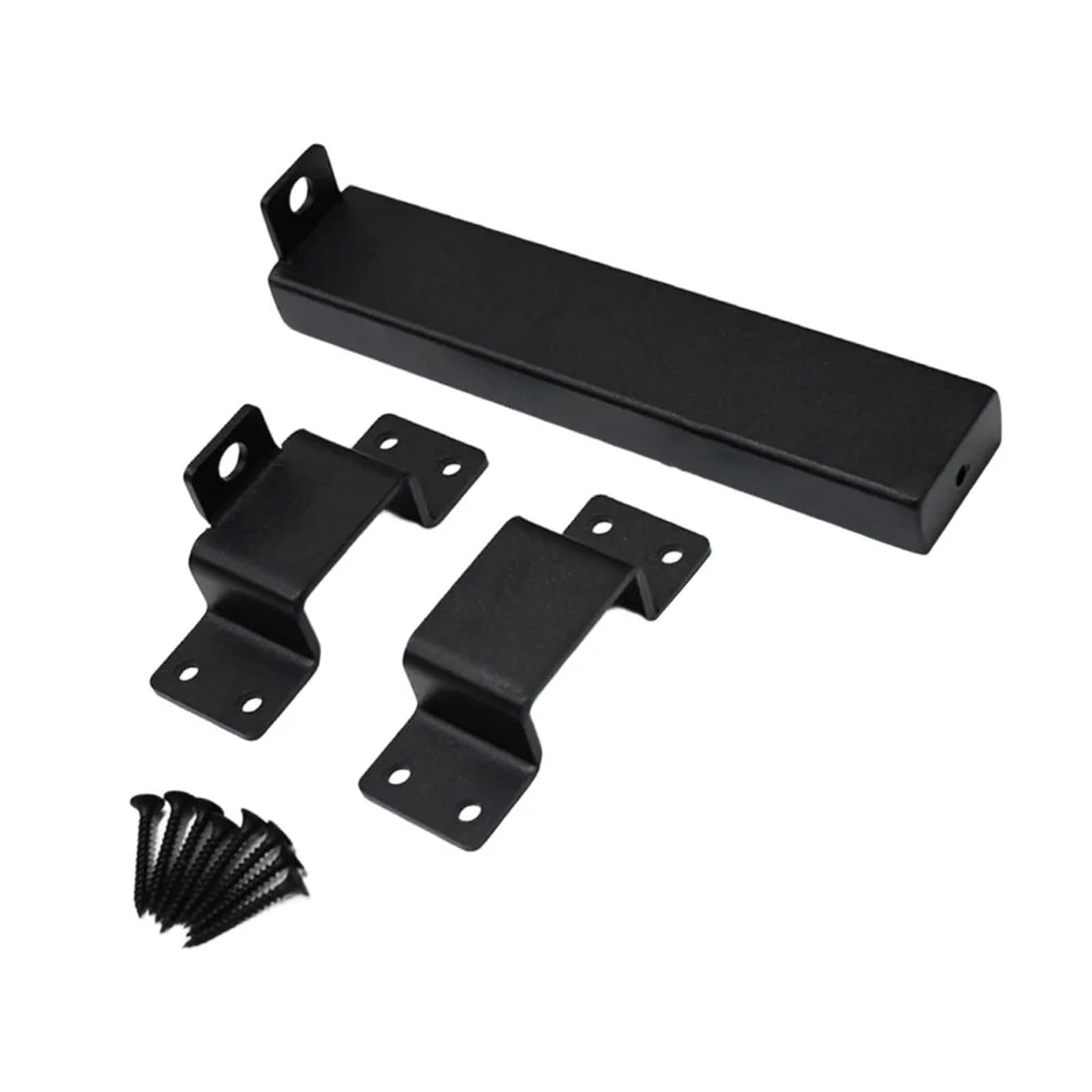Garden Gate Lock 7.5 Inch Matte Black Sliding Gate Latch with Sturdy Square Bar for Fences Farms Gardens Sheds Barn Doors and Wooden