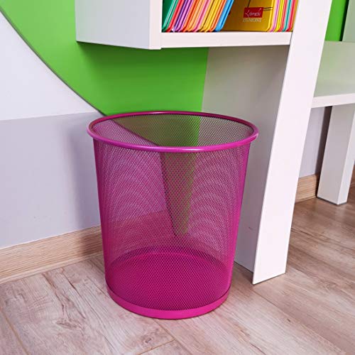 Leviatan Prullenbak van draadgaas draadgaas | kantoor afvalemmer | prullenbak 266x218x280mm 12L roze - Afbeelding 7