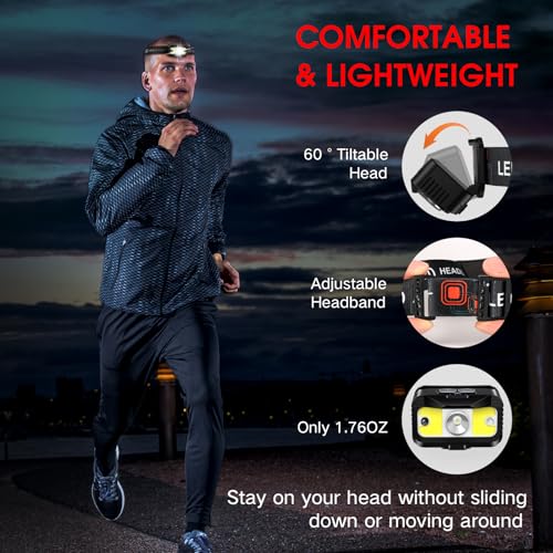 Headlamp-Rechargeable1200-Lumen-Ultra-Bright-LED-Head-Lamp-Flashlight-with-White-Red-Light-2-Pack-Motion-Sensor-Waterproof-Headlight-8-Modes-Lights-for-Outdoor-Camping-Fishing-Running