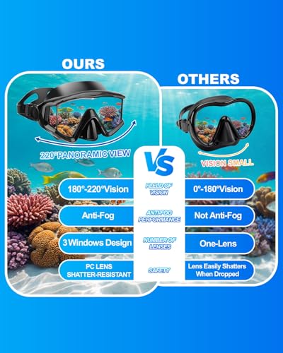 Diving mask Anti-Fog Swimming Snorkel mask Suitable for Adults Scuba Dive Swim Snorkeling Goggles Masks - Image 3