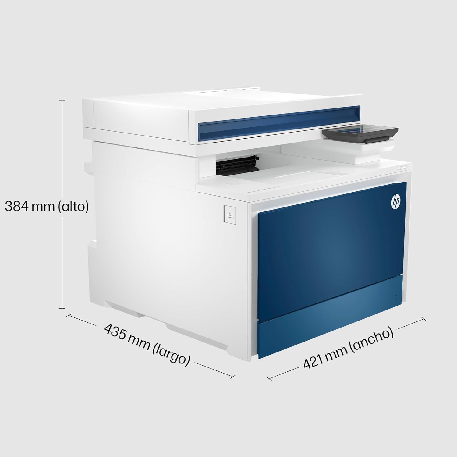 HP Color LaserJet Pro MFP 4302fdn 4RA84F, Impresora multifunción A4, Impresión dúplex automática, 33 ppm, USB, Wi-Fi, Ethernet, Fax, Copia, Escanear, ADF, Pantalla táctil de 4,3", Azul