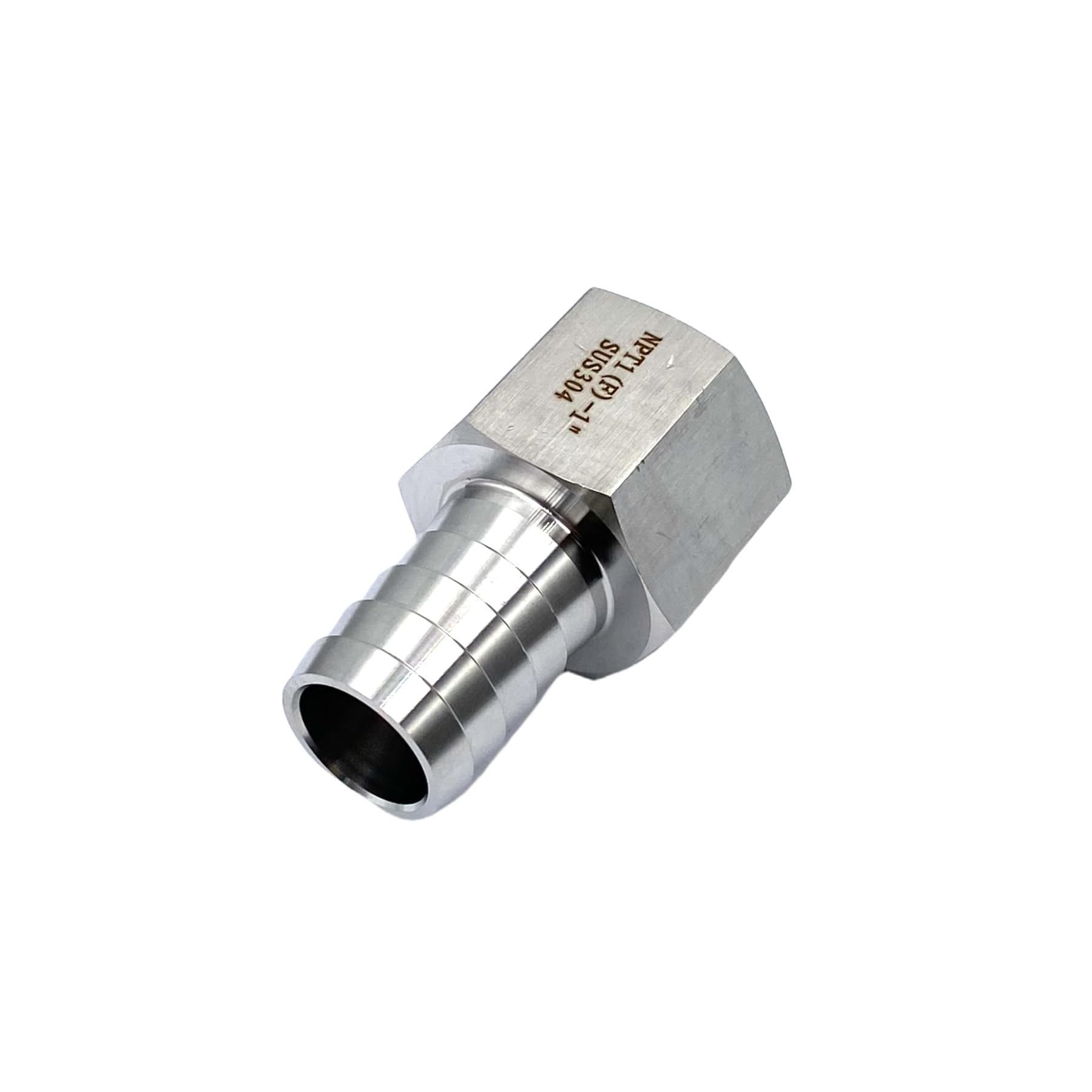 Photo 1 of 1 Pcs 1 Inch Barb to 1 Inch Female NPT Stainless Steel Hose Barb Adapters for Irrigation Systems, Air Compressors, Fuel Lines and Gas Pipes