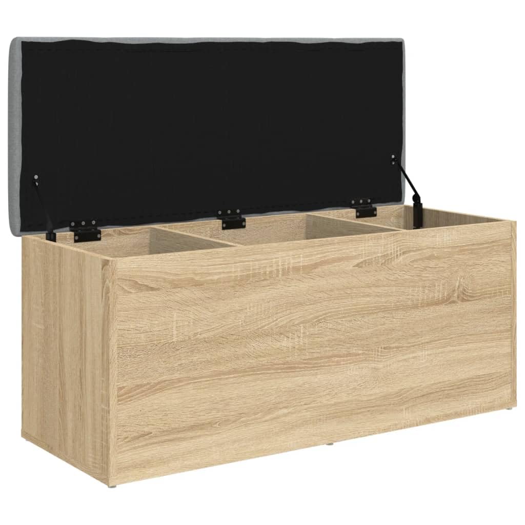 Banco con almacenaje Madera ingeniería Roble Sonoma 102x42x45cm