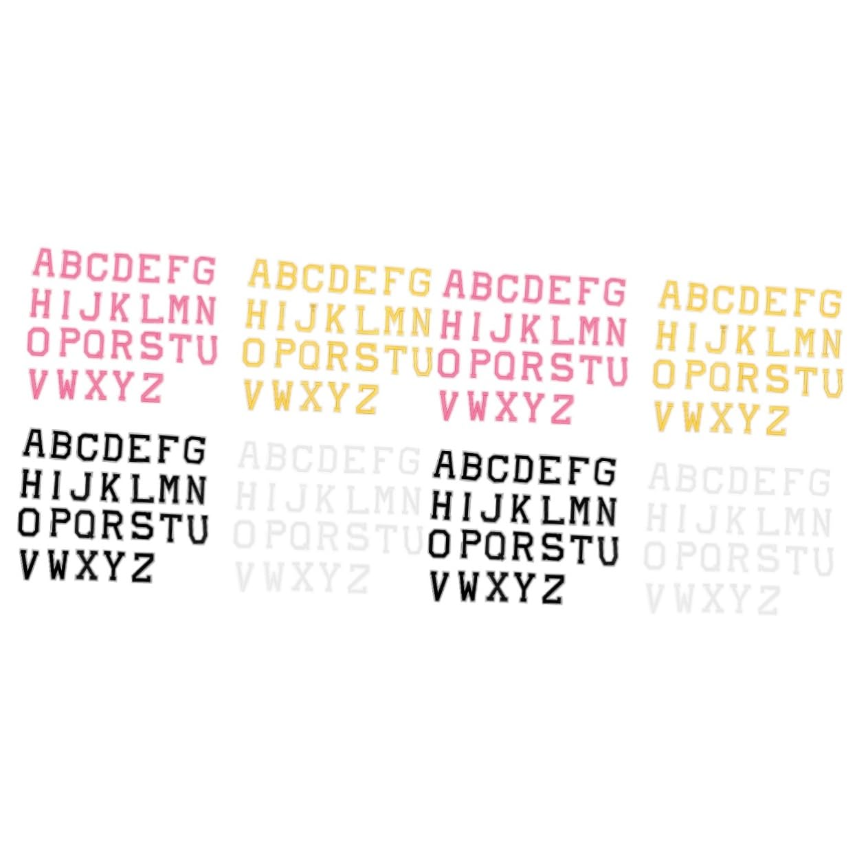 jojofuny 8 Set Toppe Ricamate Adesive Ferro da Stiro Alfabeto Colorate per Cucito e Decorazioni per Abbigliamento Jeans e Progetti Creativi