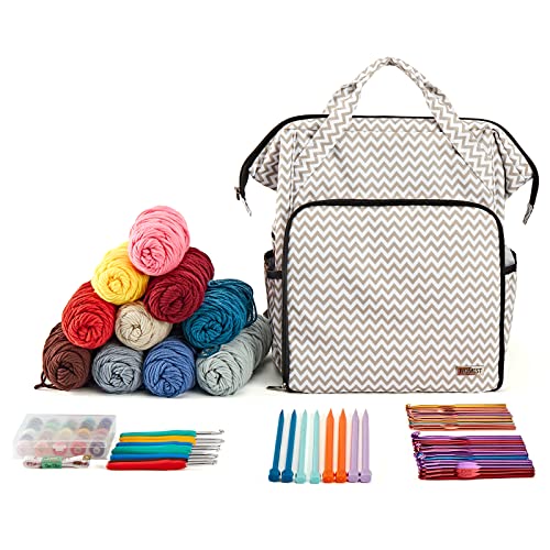 Homest Crochet Bag Organizer, Large Capacity Yarn Storage, Knitting Bag For Carrying Projects thumb #6