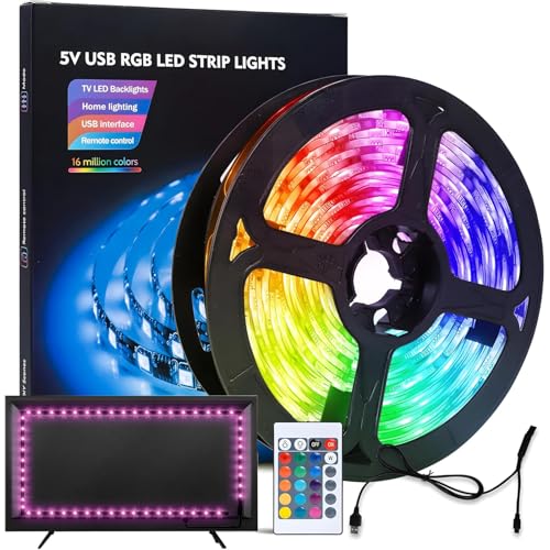Erismithh LED Light Strip 3 Meters, RGB 5050 TV Backlight, TV LED Lights with Wireless Remote Control, Multiple Colors LED Strip Light for Bedroom, Party, Home Decoration