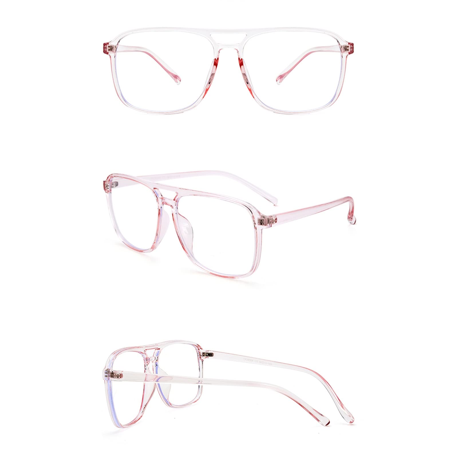 Kwadratowe Damskie Okulary Do Czytania Z Niebieskim Światłem, Męskie Okulary Do Czytania Z Komputerem/Pink/2
