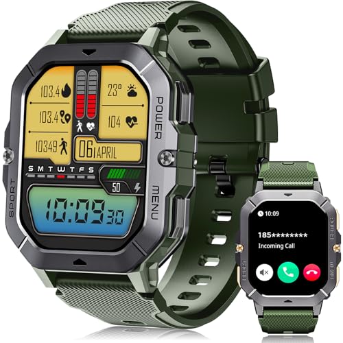 OUKITEL Reloj Inteligente Hombre, 2.02' Smartwatch Hombre con Llamadas Bluetooth, Smartwatch con Notificaciones de mensajes/Oxímetro/Pulsómetro, 100+ Modos Deportivos para Android iOS Impermeable 5ATM