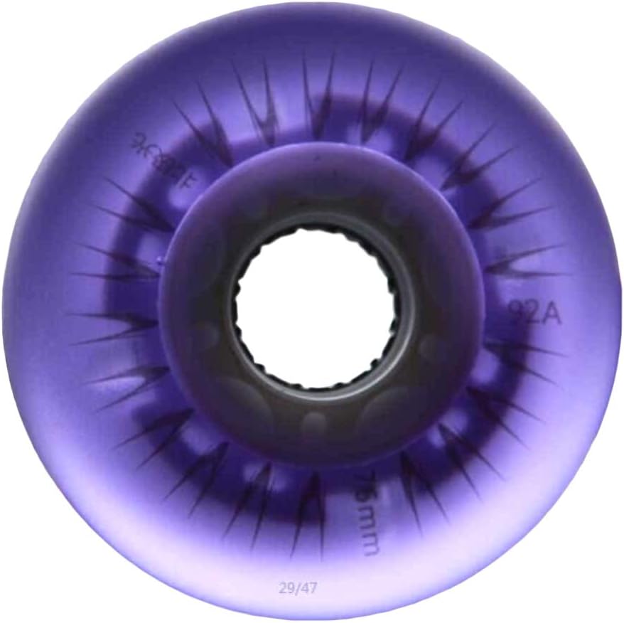 Northern Lights II 92A PU Led Light Up Inline Skate Replacement Wheels Without Bearings (Pack of 4) 72mm 76mm 80mm for Inline Skate Wave Board Caster Board Street Surf