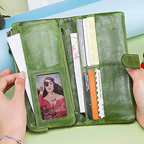 Wallet New Women's Leather Wallet Long Style Large Capacity Card Holder Classic Coins Pocket Unisex Coin Purses Tear-Resistant,Yellow,9x19cm3