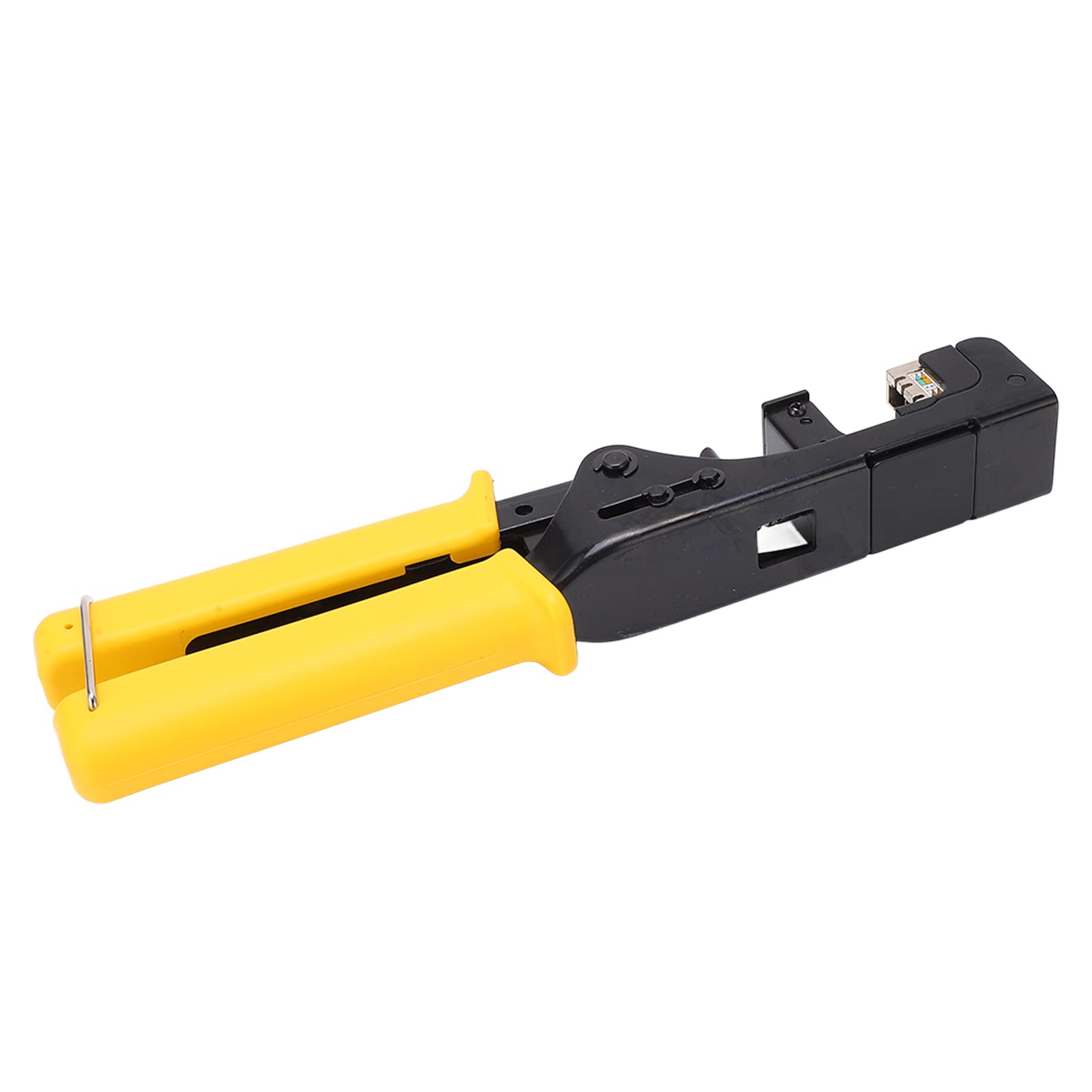 Crimpatrice a cricchetto Crimpatrice terminale Pinza a crimpare Tenuta regolabile Maniglia resistente al calore per Cat6 Ethernet Keystone Jack Connettori RJ45 Maniglia in acciaio