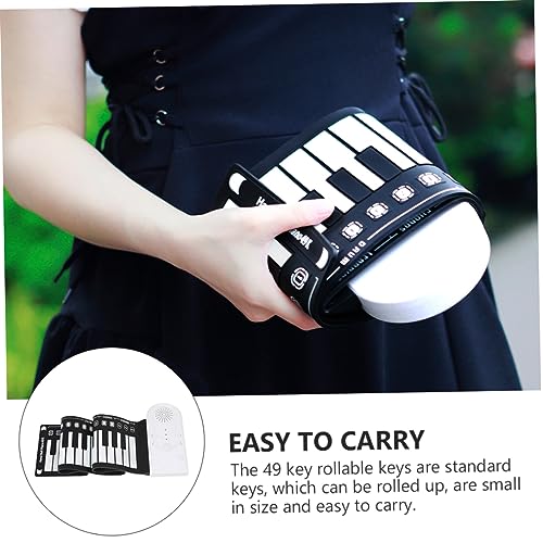COOPHYA 49 Rouleaux Clavier Électronique Pliant Clavier Musical Piano Électronique Souple Clavier Noir Et Blanc Portable Numérique Enfant Store Silicone Respectueux De L’environnement - Les Beatles, Paul McCartney, John Lennon, RIngo Starr, George Harrison COOPHYA 49 Rouleaux Clavier Électronique Pliant Clavier Musical Piano Électronique Souple Clavier Noir Et Blanc Portable Numérique Enfant Store Silicone Respectueux De L'environnement – Image 3