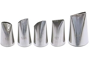 Meizhouer 5 Pcs Rose Petal Metal Cream Tips