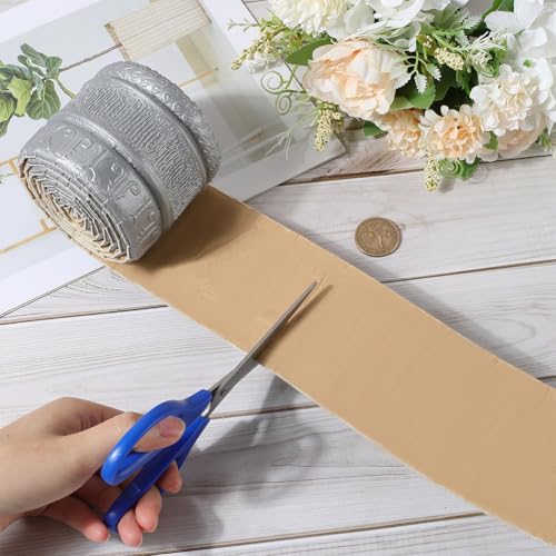Image of GORGECFAFT 2.3mx79mm 3D Wall Edging Foam Flexible Wallpaper Border Silver Gray Crown Molding Peel and Stick Mirror Edging Frame Lines Wall Base Ceiling Baseboard for Home Furniture DIY Decor