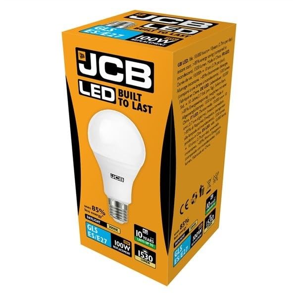 1X 15W JCB LED GLS A70 ES EDISON E27 3000K Lumière Chaude