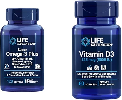 Miniatura 1 de Life Extension Aceite de pescado Super Omega-3 Plus EPADHA, lignanos de sésamo y vitamina D3 125 mcg (5000 UI), salud ósea, rendimiento cerebral