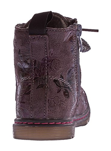 Bottines enfant légèrement doublées à fleurs grises taille 20 à 31