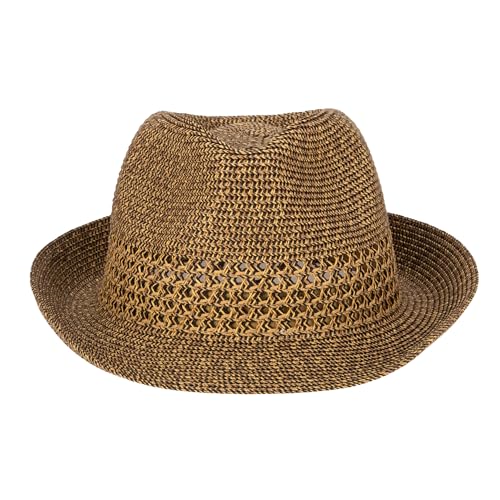 San Diego Hat Co. Everyday Fedora - Women's Fedora with Open Weave Inset | Mixed Black