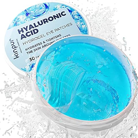 KINPUR ORGANIC COSMETICS Under Eye Patches for Puffy Eyes - Hyaluronic Acid and Collagen - Under Eye Mask for Eye Bags, Dark Circles, Fine Lines - Deep Skin Moisturizing - 30 Pairs, American Quality Cover