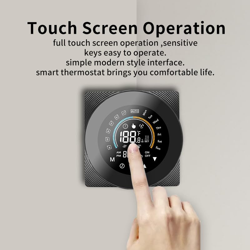 Inteligentny termostat WiFi, programowalny, sterowanie głosowe, inteligentny wyświetlacz cyfrowy, oszczędność energii, współpracuje z Alexą, do domowego ogrzewania wody, bojlera gazowego.