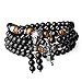 Produktbild coai Geschenkideen Unisex 108 Mala Kette aus Obsidian und Tigerauge Buddhistisches Wickelarmband Halskette