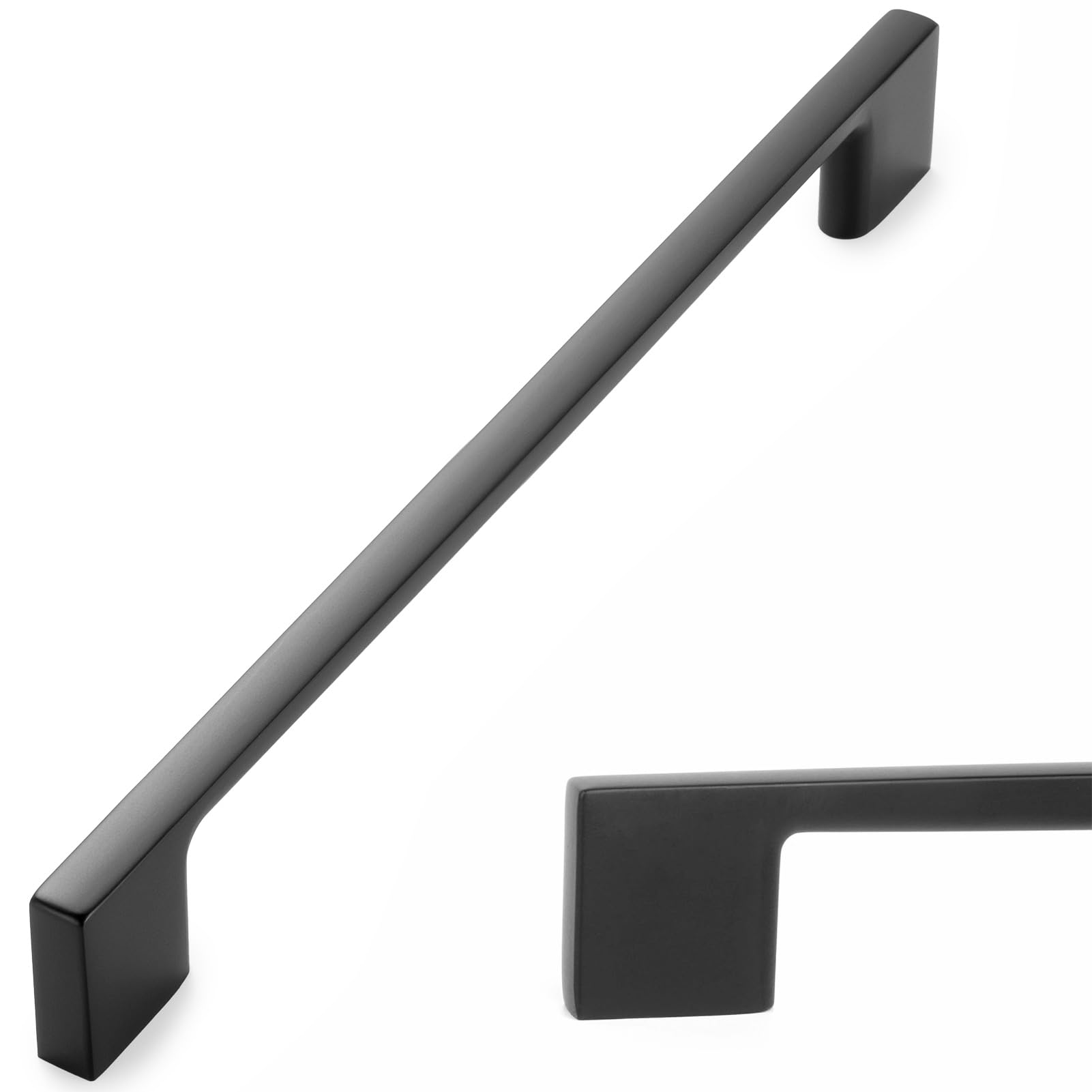 KOOFIZO 10 Pack 7-1/2 in Matte Black Cabinet Pulls, Black Drawer Handle P01 — image 1