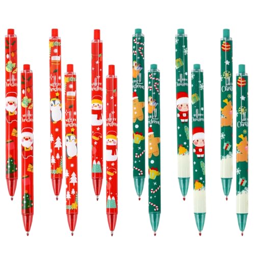 24 Piezas Boligrafo Navideño, Bolígrafos Navideños de Muñeco de Nieve de Papá Noel, Boli Navidad, Detalles Navidad Niños, Navidad Regalo de Fiesta Escuela Oficina Familia Papelería