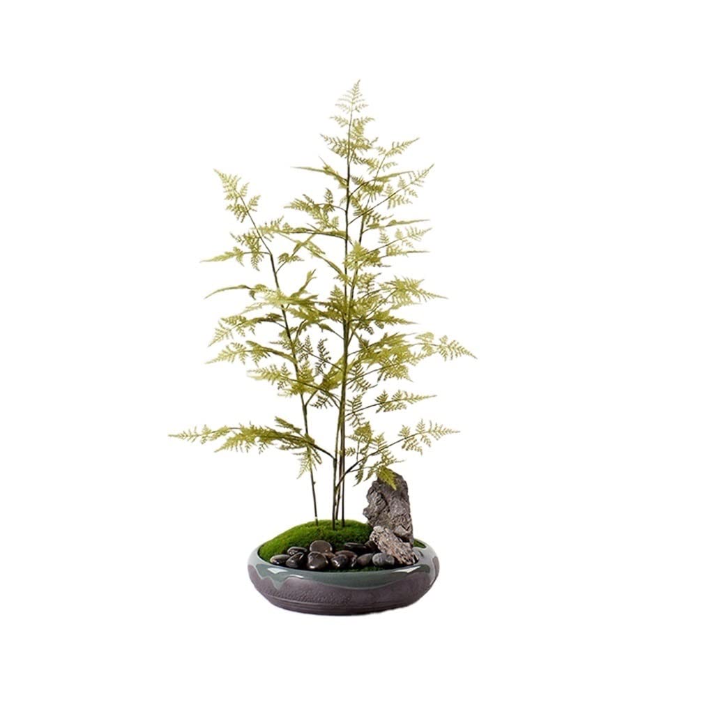AYCDL Artificial Plants Indoor Artificial Plant Ornaments Simulation Bonsai Rockery Suitable for Porch Living Room Tea Room Hotel Display Decoration Fake Plant,
